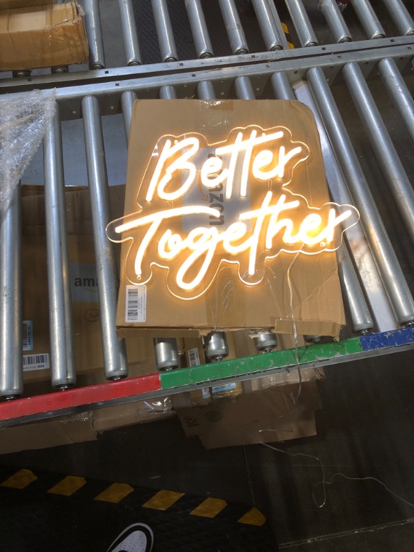 Photo 1 of ATOLS Better Together Large Neon Sign for Wall Decor,with Dimmer Switch,Wedding Decoration,Warm White 23.5x10.5 & 17.5x8.5Inch (Power Adapter included)
