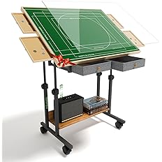 Photo 1 of Fanwer Jigsaw Puzzle Table, 34 x 26in Portable Adjustable Puzzle Table with Legs, Puzzle Tables for Adults with Height Adjustment, Tilting Jigsaw Puzzle Board Fit 500-1500 Pieces