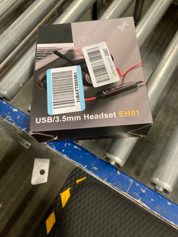 Photo 2 of EAGLEND USB Headset with Mic for PC, On-Ear Computer Laptop Headphones with Noise Cancelling Microphone in-line Control for Home Office Online Class Skype Zoom
