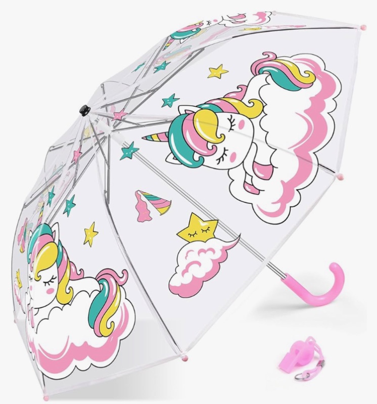 Photo 1 of EAONE Kids Umbrella, Windproof Auto Open Stick Umbrellas for Rain Toddler Girls 