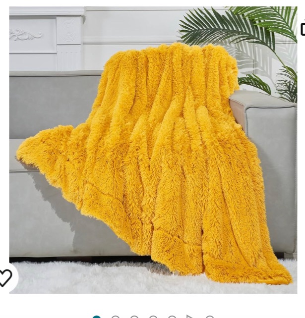 Photo 1 of 
GONAAP Fuzzy Faux Fur Throw Blanket Mustard Yellow Super Soft Cozy Plush Fuzzy Shaggy Blanket for Couch Sofa Bed (Yellow)