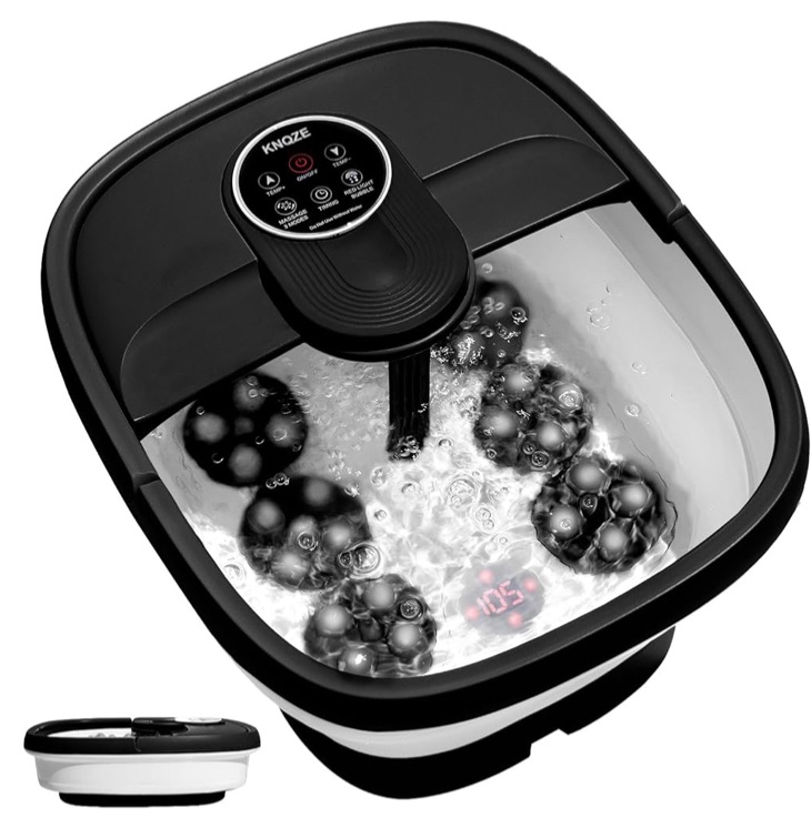 Photo 1 of Electric Motorized Foot Spa with Heat, Bubble Massage, Remote Control, 24 Shiatsu Massage Balls for Stress Relief and Pedicure (Black)