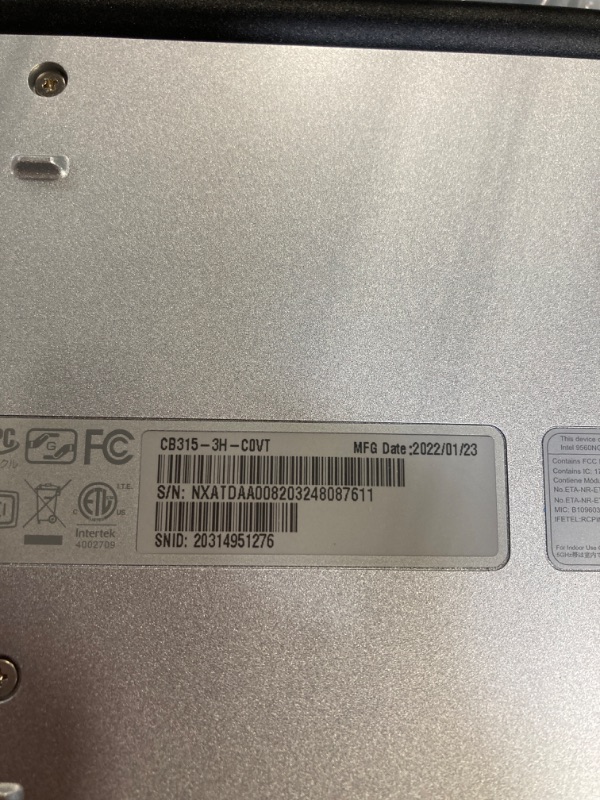Photo 1 of acer 2022 15inch HD IPS Chromebook, Intel Dual-Core Celeron Processor Up to 2.55GHz, 4GB RAM, 128GB Storage, Super-Fast WiFi Up to 1300 Mbps, Chrome OS-(Renewed) (Dale Silver)