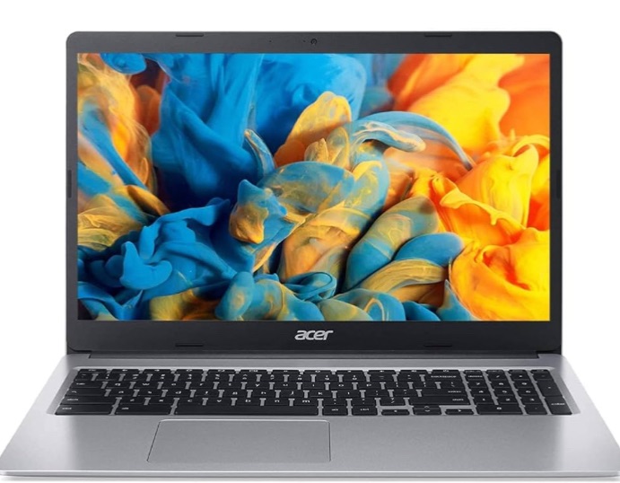 Photo 1 of acer 2022 15inch HD IPS Chromebook, Intel Dual-Core Celeron Processor Up to 2.55GHz, 4GB RAM, 128GB Storage, Super-Fast WiFi Up to 1300 Mbps, Chrome OS-(Renewed) (Dale Silver)