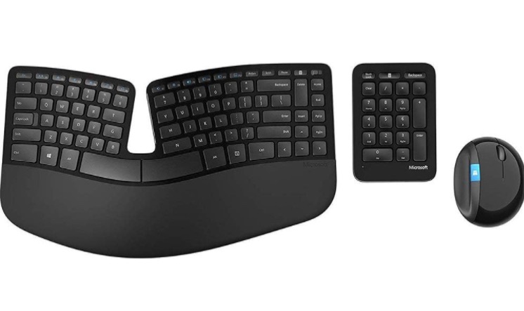 Photo 1 of Microsoft Sculpt Ergonomic Wireless Desktop Keyboard and Mouse - Black. Wireless , Comfortable, Ergonomic Keyboard and Mouse Combo with Split Design and Palm Rest.