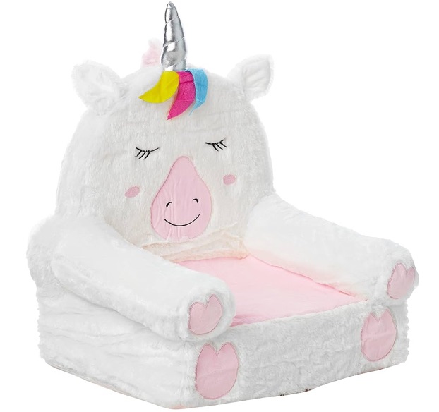 Photo 1 of Amazon Basics Children's Plush Toddler Chair, Unicorn, Medium, Multicolor