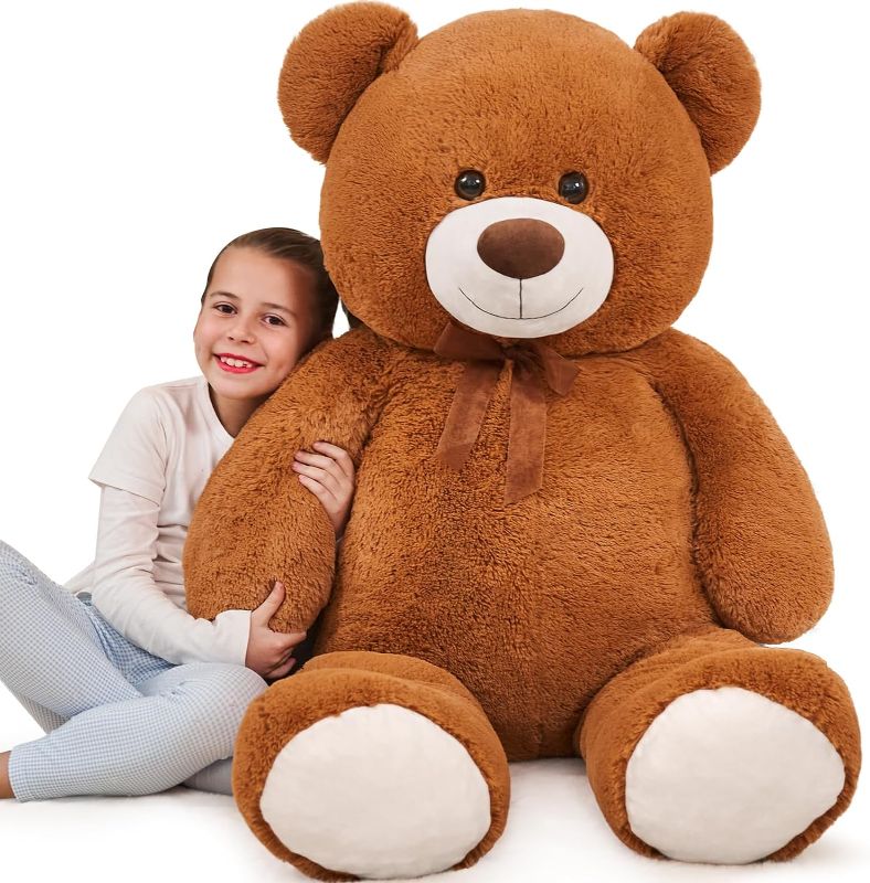 Photo 1 of (MINOR TEAR ON ARMS ) Giant Teddy Bear Stuffed Animal 51in, Big Teddy Bear Stuffed Bears, Calming Large Teddy Bear Plush for Kids, Girlfriend, Baby Shower, Brown
