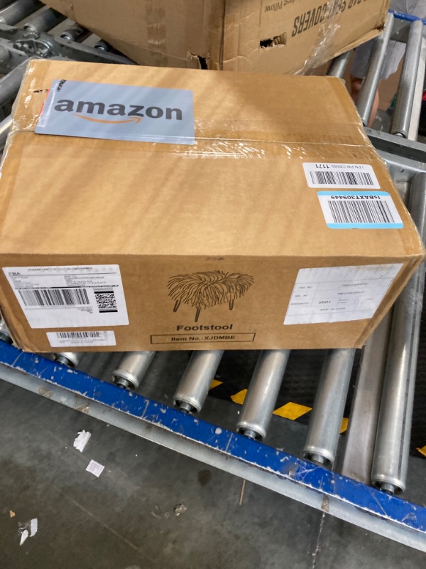 Photo 1 of Multifunctional Vanity Stool Chair for Vanity, Padded Seat, Storage Ottoman in Rectangle Fuzzy Fluffy Design, Soft Footrest with 4 Gold Legs for Makeup Room, Bedroom, Living Room, White