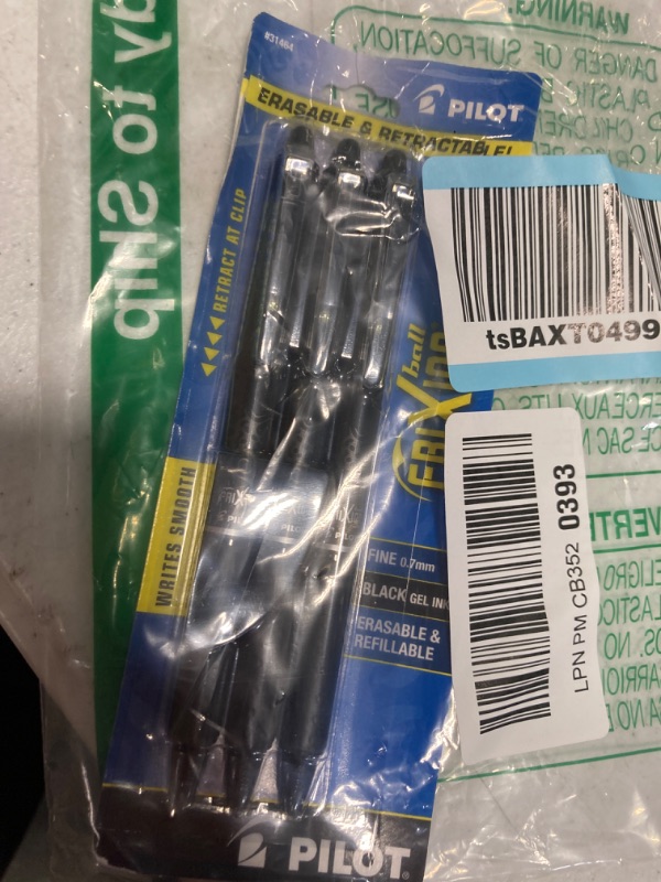 Photo 2 of PILOT FriXion Clicker Erasable, Refillable & Retractable Gel Ink Pens, Fine Point, Black Ink, 3-Pack (31464) Black 1