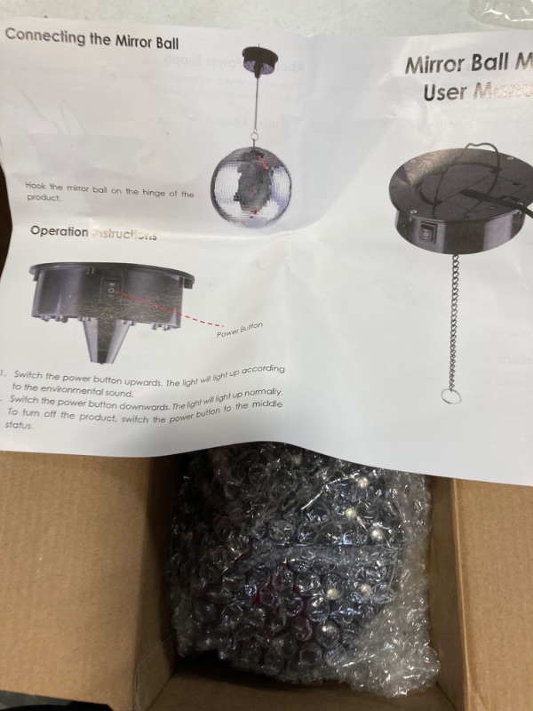 Photo 2 of 6RPM Rotating Disco Ball Disco Ball Mount Electric Motor with Lights 4 Colors for 6 8 12 Inch Disco Ball (Not Included) 2 Mode for Christmas Party DJs Bands Pubs Weddings Night Clubs (Battery Style)