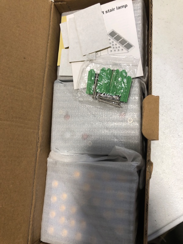 Photo 1 of LED Solar Step Lights Waterproof Outdoor Stair Lights, Solar Deck Lights Outdoor Decor IP67 Solar Decoration Lights for Yard, Patio, Garden, Walkways, Front Door, Pathway, Driveway, Porch 6 Pack Warm White 6PK