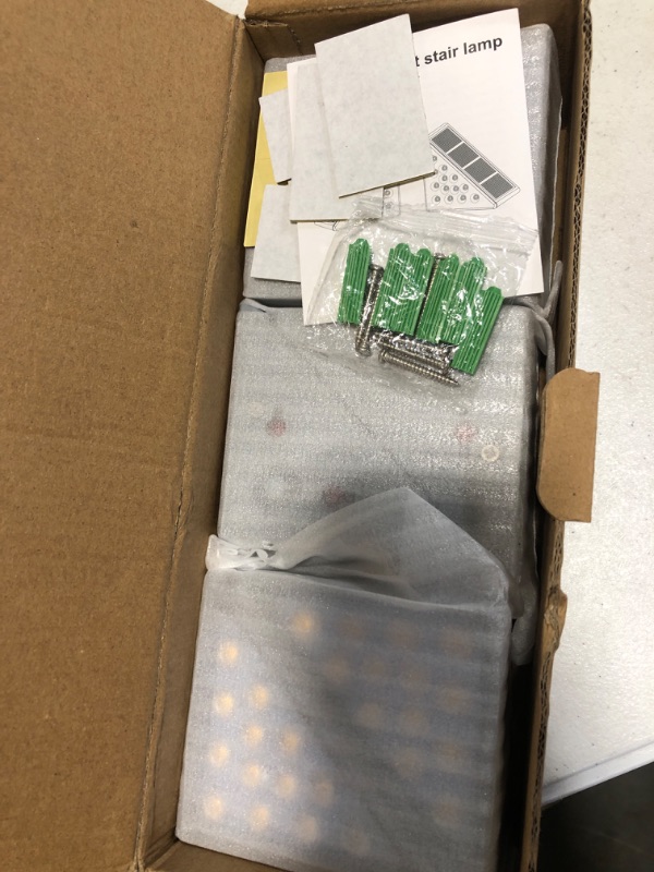 Photo 1 of LED Solar Step Lights Waterproof Outdoor Stair Lights, Solar Deck Lights Outdoor Decor IP67 Solar Decoration Lights for Yard, Patio, Garden, Walkways, Front Door, Pathway, Driveway, Porch 6 Pack Warm White 6PK