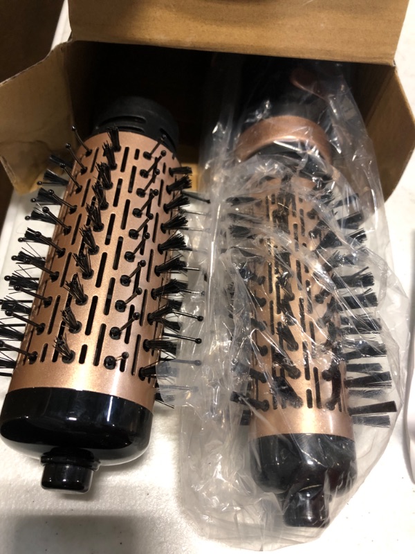 Photo 1 of DAILYLIFE Rotating Hair Dryer Brush, Hot Air Brush with 2 Brushes (1.5" & 2"), Negative Ionic Technology Blow Volumizer, Black/Gold Rose Gold