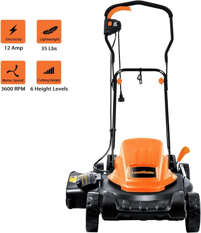 Photo 1 of LawnMaster ME1218X Electric Lawn Mower 12AMP 19-Inch
