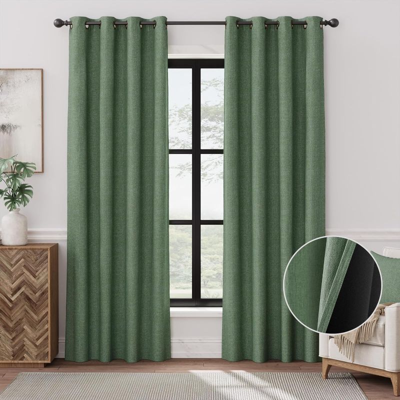 Photo 1 of Blackout Faux Linen Curtains for Bedroom - Thermal Insulated Room Darkening Curtains & Drapes for Living Room and Dining Room, 2 Panels Set,...
Size:W54 x L108