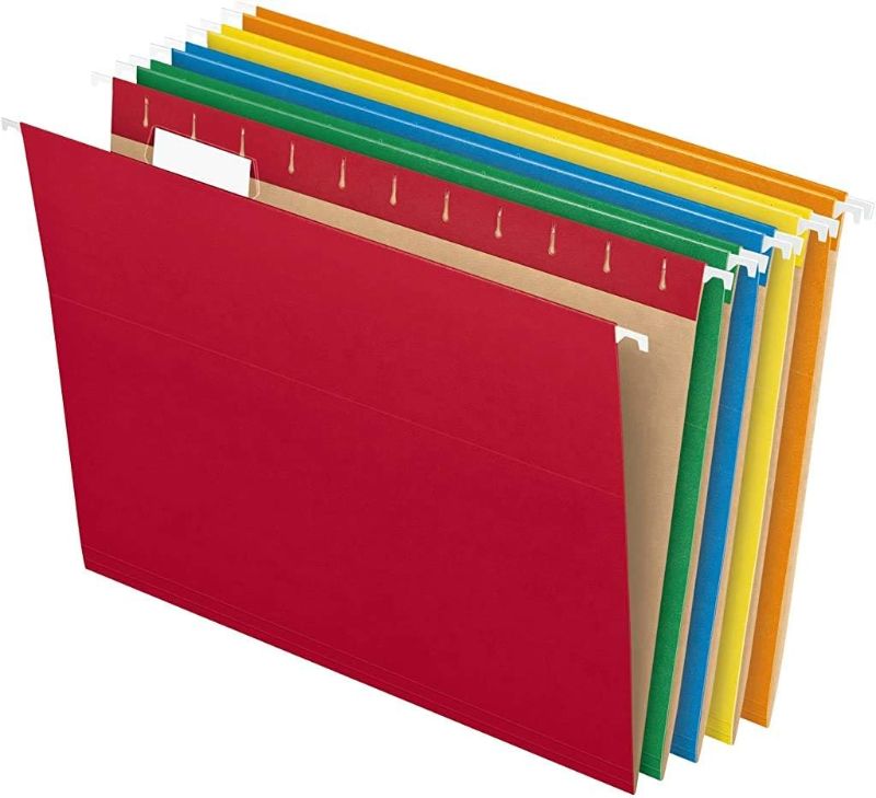 Photo 1 of 
Pendaflex Hanging File Folders, Letter Size, Assorted Colors, 1/5-Cut Adjustable Tabs, 25 Per Box (81663)