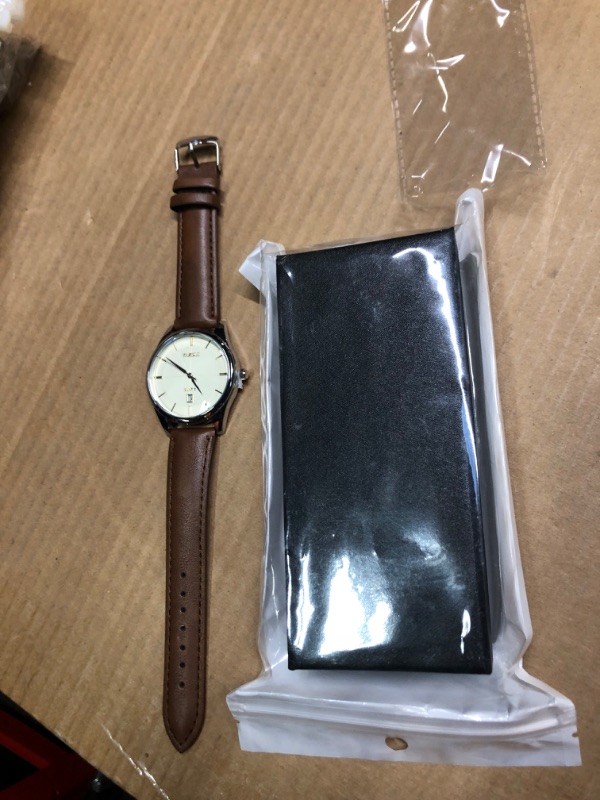 Photo 1 of 
NEWAGEN KGEN Mens Watches Ultr... Leather Band (585-Silver Brown)