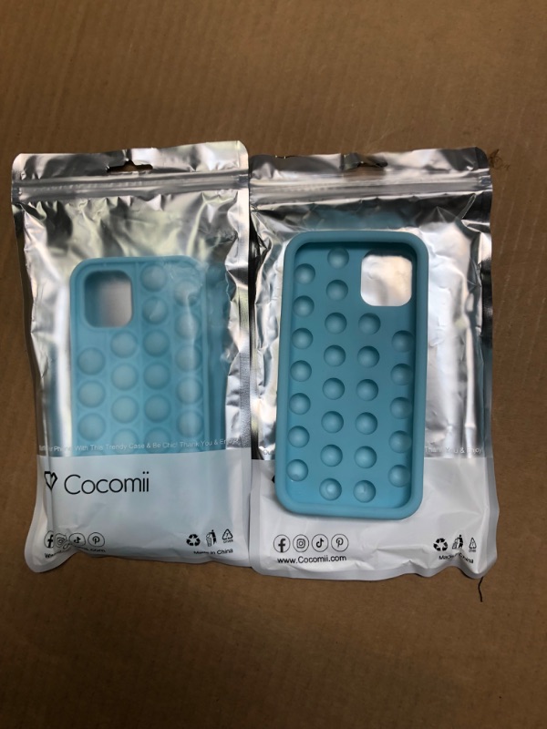 Photo 2 of 2 pcs **Cocomii Fidget Case Compatible with iPhone 12 Mini - Silicone, Fun, Slim, Matte, Sensory Push Pop Bubbles, Anxiety & Stress Relief, Fingerprint Resistant, Anti-Scratch, Shockproof (Blue) Blue iPhone 12 mini