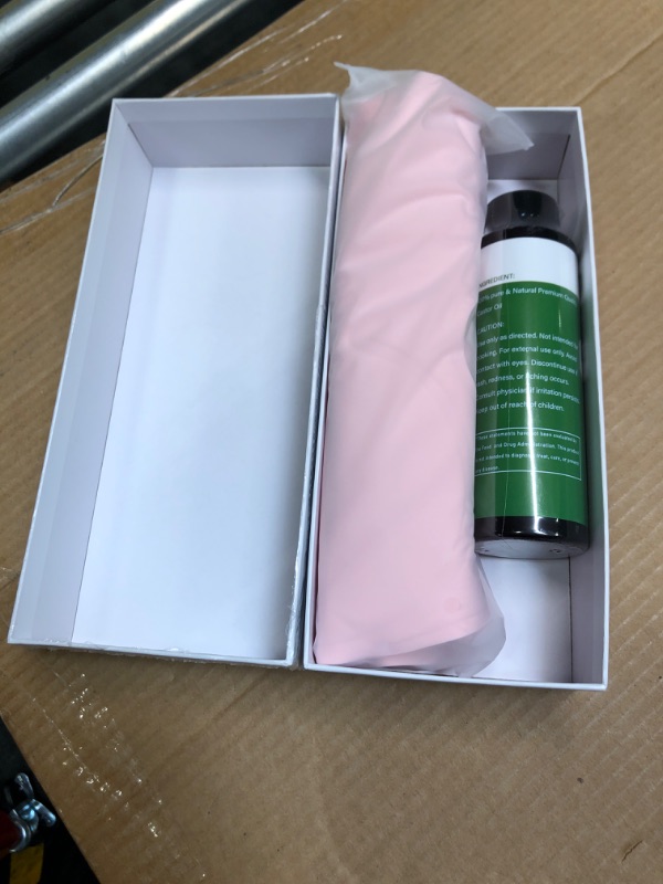 Photo 1 of Fuuerds Castor Oil Pack Wrap Organic Cotton-Castor Oil Organic Cold Pressed Unrefined,Caster Oil Packs Compress Flannel and Chinlon Lycra Fabric (Pink, 36-47in)