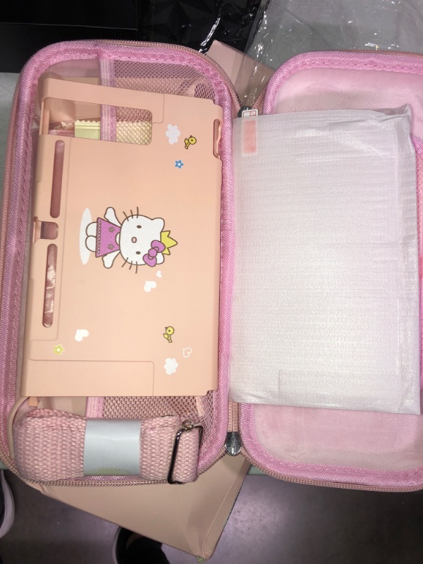 Photo 1 of Accessories Bundle for Nintendo Switch - Cute Kawaii NS Accessories kit for Grils Boys Kids with Travel Carrying Case and Cartoon Dockable Protective Cover Case, Screen Protector, Stand - Pink