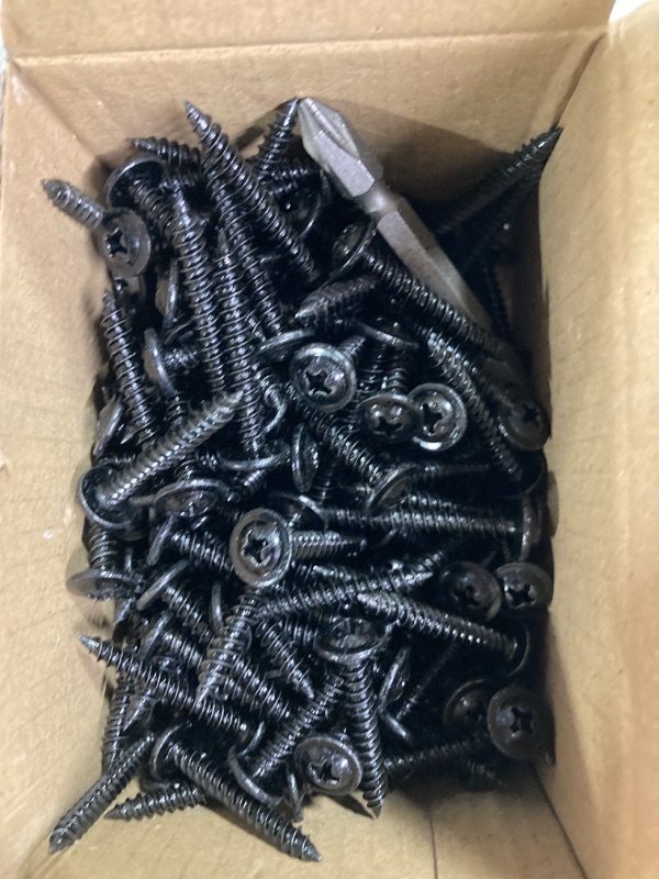 Photo 2 of (200 pcs)#8×1-1/4" Black Truss Head Wood Screws Quick Metal Self Tapping Zinc Oxide