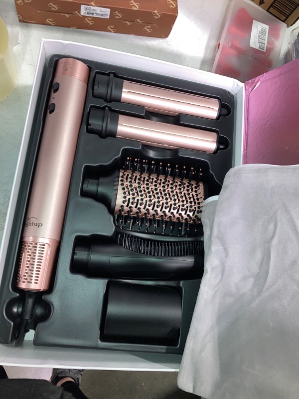 Photo 1 of Brightup Hair Dryer Brush with 110,000 RPM High-Speed Brushless Motor, Negative Ionic Blow Dryer for Fast Drying, 5 in 1 Professional Hot Air Wrap Styler for Curling Volumizing Straightening & Styling