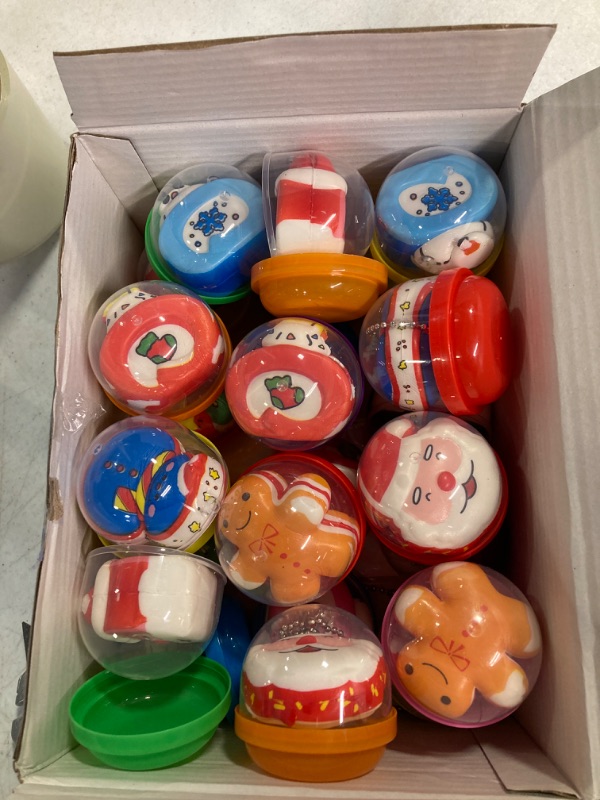 Photo 2 of 24 Pack Party Favors for Kids Filled with Christmas Slow Rising Squishy Toys, Christmas Stocking Stuffers, Treasure Box Toys Birthday Gifts Goodie Bag Stuffers, Classroom Prizes, Pinata Stuffers Christmas Squishy Toys