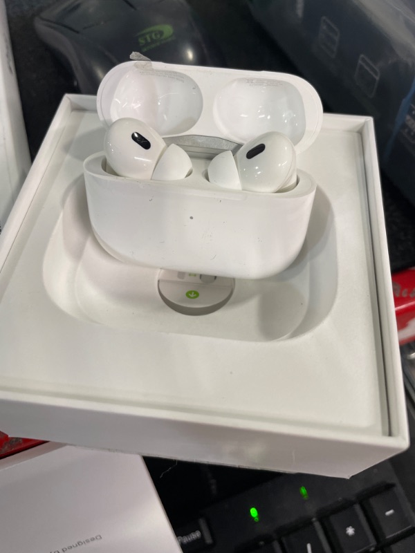 Photo 1 of Apple AirPods Pro (2nd Generation) Wireless Ear Buds with USB-C Charging, Up to 2X More Active Noise Cancelling Bluetooth Headphones, Transparency Mode, Adaptive Audio, Personalized Spatial Audio
