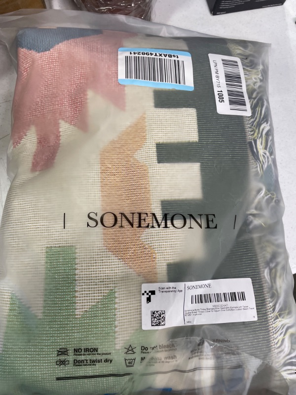 Photo 1 of Sonemone Boho Throw Blankets Kilim Geometric Blankets with Tassel Double-Sided Throws Cover for Couch Chair Sofa Bed Outdoor Beach Travel 60"x80", Multicolor Boho-2 60"*80"