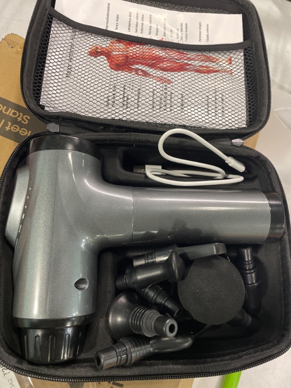 Photo 1 of ***NON FUNCTIONAL/SOLD AS PARTS*** 
AYURA Massage Gun, Percussion Massager Gun with 30 Speed Levels & 9 Massage Heads, Handheld Electric Muscle Massager for Any Pain Relief, Gifts for Families and Friends (Grey)