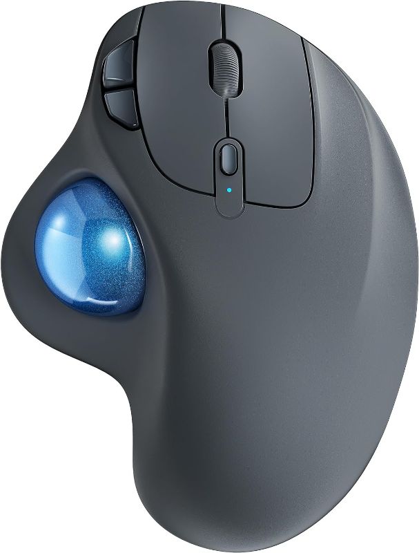 Photo 1 of Nulea Wireless Trackball Mouse, Rechargeable Ergonomic, Easy Thumb Control, Precise & Smooth Tracking, 3 Device Connection (Bluetooth or USB), Compatible for PC, Laptop, iPad, Mac, Windows, Android
