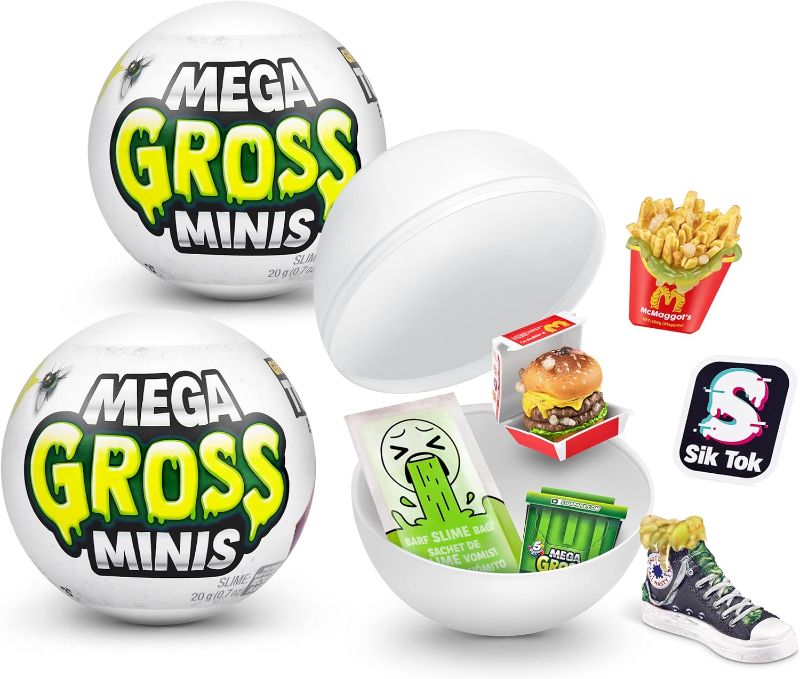 Photo 1 of 5 Surprise Mega Gross Minis by ZURU Boys Mystery Collectible Minis Brands Parody, Toys for Boys and Girls 3+, Halloween Toy 2 pack Capsules