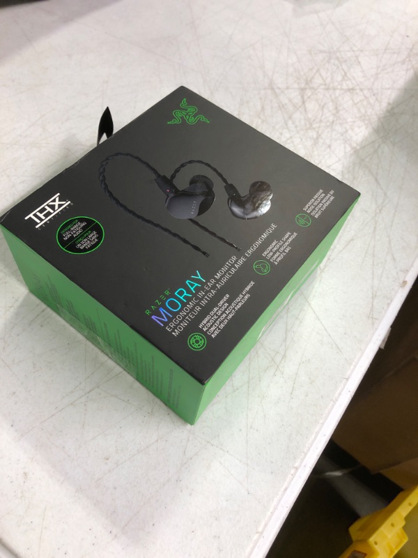 Photo 2 of Razer Moray in-Ear Monitor for All-Day Streaming: Clear, Full-Range Audio - Comfortable Fit - Low Profile Design - Sound Isolating Earbuds - Detachable Over-Ear Wire - Custom Ear Tips & Case - Black
