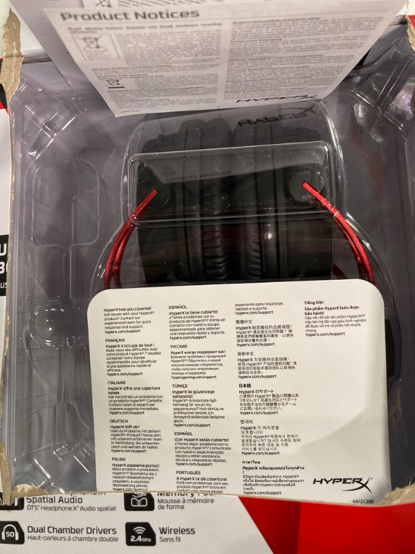 Photo 2 of HyperX Cloud Alpha Wireless - Gaming Headset for PC, 300-hour battery life, DTS Headphone:X Spatial Audio, Memory foam, Dual Chamber Drivers, Noise-canceling mic, Durable aluminum frame,Red