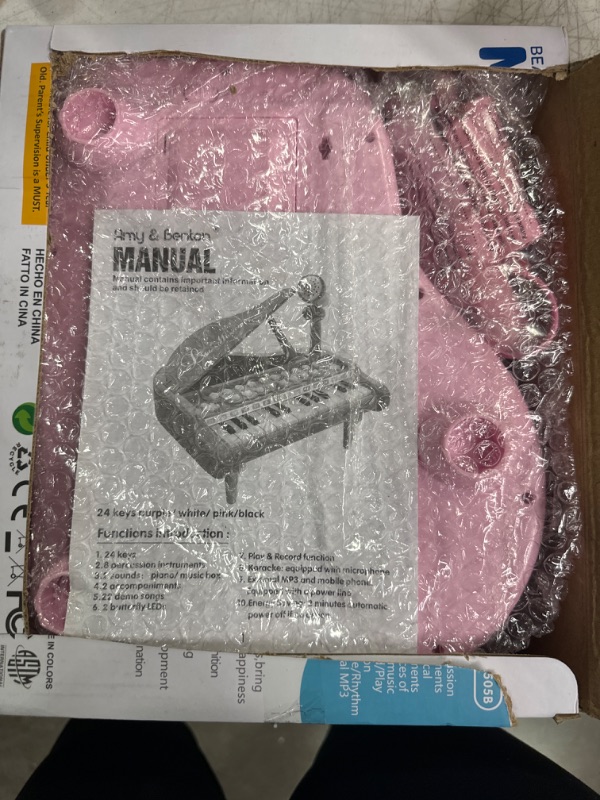 Photo 1 of Amy&Benton Piano Toy Baby Toddler Girls Birthday Gift 1 2 3 Years Old Pink Toy Piano pink piano toy 24 keys