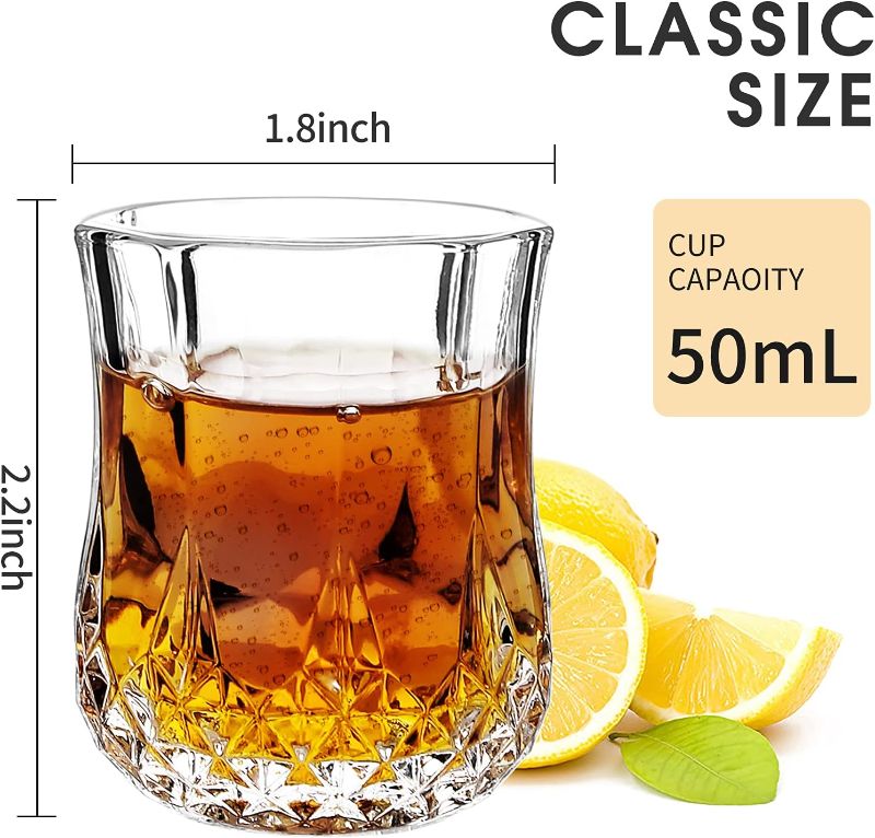Photo 1 of 1.7 OZ Tequila Shot Glasses Heavy Base Shot Glass, Crystal Cordial Glasses (Set of