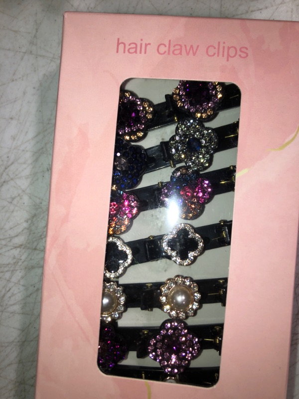 Photo 1 of 8PCS braided hair clips for women,rsvelte sparkling crystal stone braided hair clips with rhinestones for women and girls