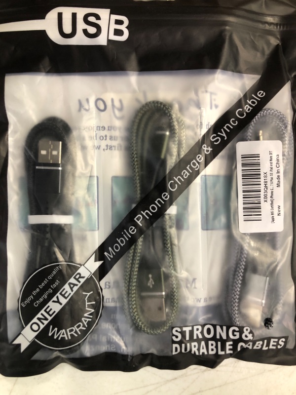 Photo 2 of [Apple MFi Certified] iPhone Charger Fast Charging 3-Pack 3FT Lightning Cable Nylon Braided iPhone Charger Cord Compatible with iPhone 14 13 12 11 Pro Max XR XS X 8 7 6 Plus SE iPad and More 3FT