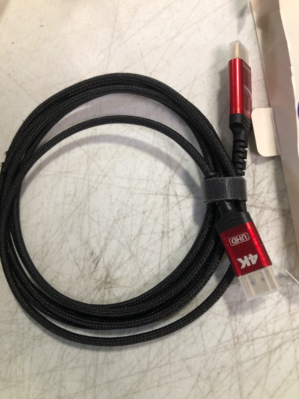 Photo 1 of Highwings 4K DisplayPort to HDMI, 10ft DP (Display Port) to HDMI Male Cable, 4K@30Hz, 2K@120Hz, Uni-Directional, UHD High Speed Nylon Braided Cord for Monitor, Projector, Desktop 10 FT Red 1