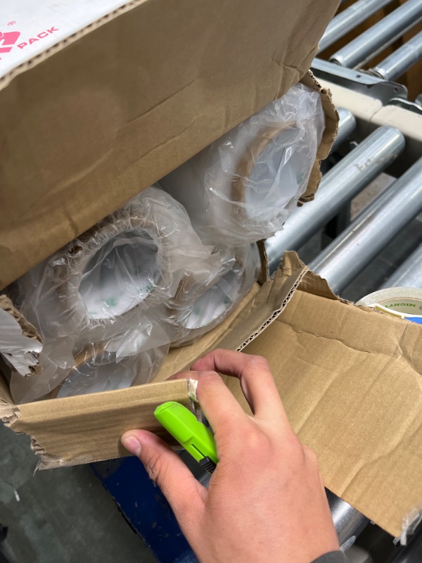 Photo 1 of 4-Pack Clear Stretch Wrap 18" x 1000 Feet 80 Gauge Industrial Strength with Plastic Handle, Plastic Pallet Supplies Durable Self-Adhering for Packing, Moving, Heavy Duty Shrink Film Rolls
