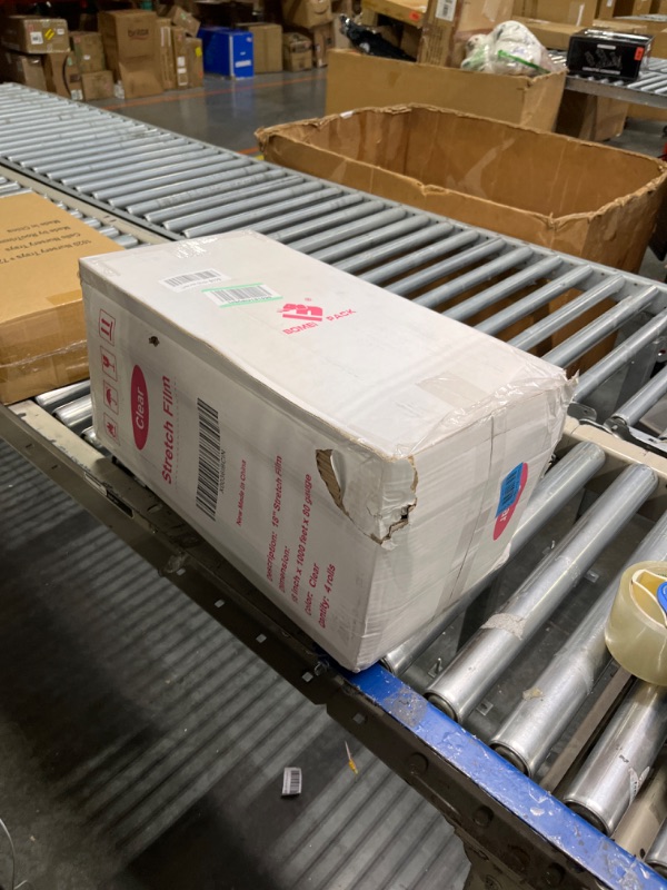 Photo 1 of 4-Pack Clear Stretch Wrap 18" x 1000 Feet 80 Gauge Industrial Strength with Plastic Handle, Plastic Pallet Supplies Durable Self-Adhering for Packing, Moving, Heavy Duty Shrink Film Rolls