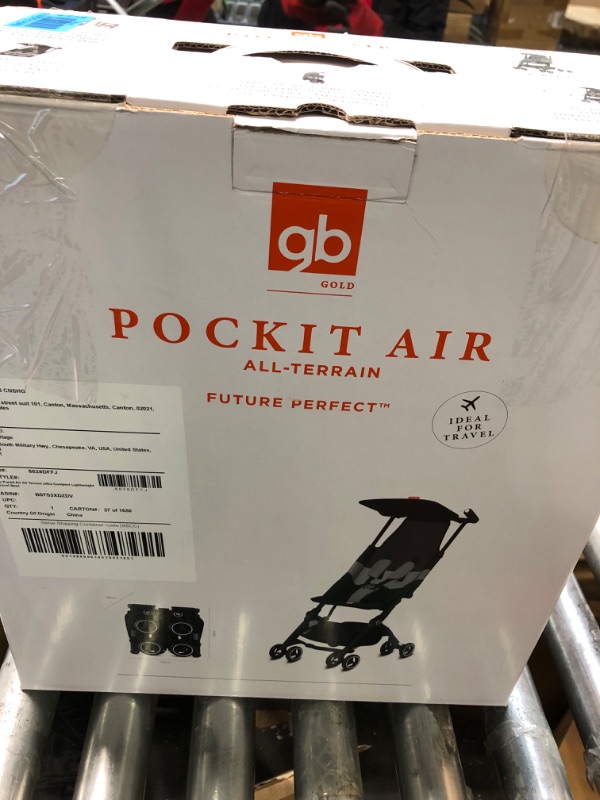 Photo 1 of gb Pockit Air All Terrain Ultra Compact Lightweight Travel Stroller with Breathable Fabric in Velvet Black Velvet Black Pockit Air