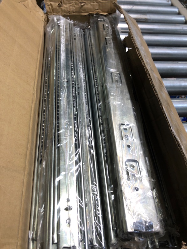 Photo 2 of 10 Pairs of 20 Inch Hardware 3-Section Full Extension Ball Bearing Side Mount Drawer Slides,100 LB Capacity Drawer Slide 20 Inch Zinc Plated