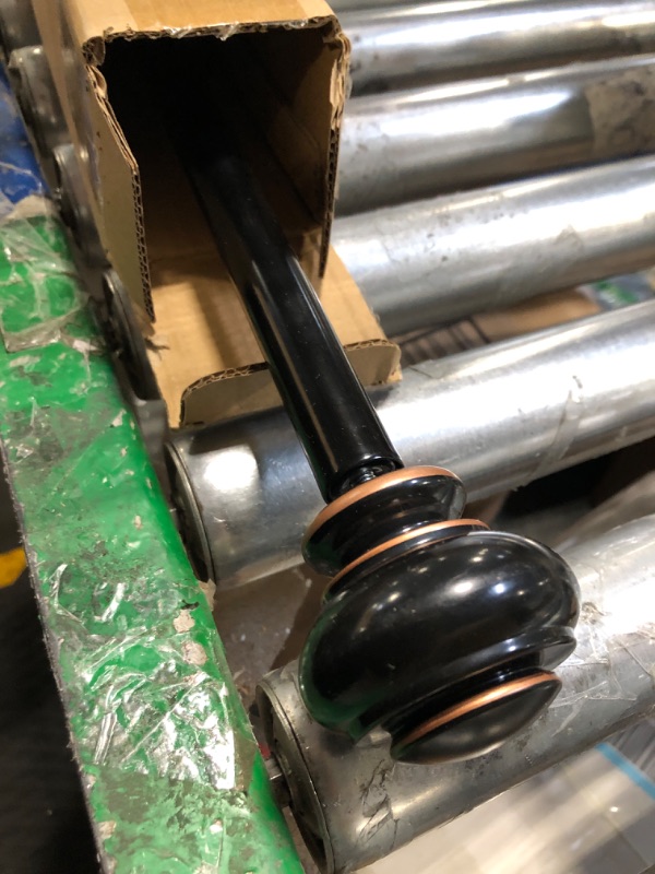 Photo 1 of H.VERSAILTEX Window Curtain Rods for Windows 66 to 120 Inches Adjustable Decorative 3/4 Inch Diameter Single Window Curtain Rod Set with Classic Finials, Black with Antique Bronze Finishing