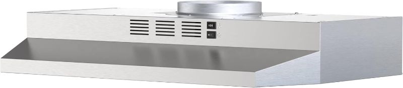 Photo 1 of FIREGAS 30 inch Range Hood Under Cabinet, Ducted/Ductless Convertible Stainless Steel Kitchen Range Hood with Rocker Button Control, 2 Speed Exhaust Fan, 300 CFM Aluminum Filter Included