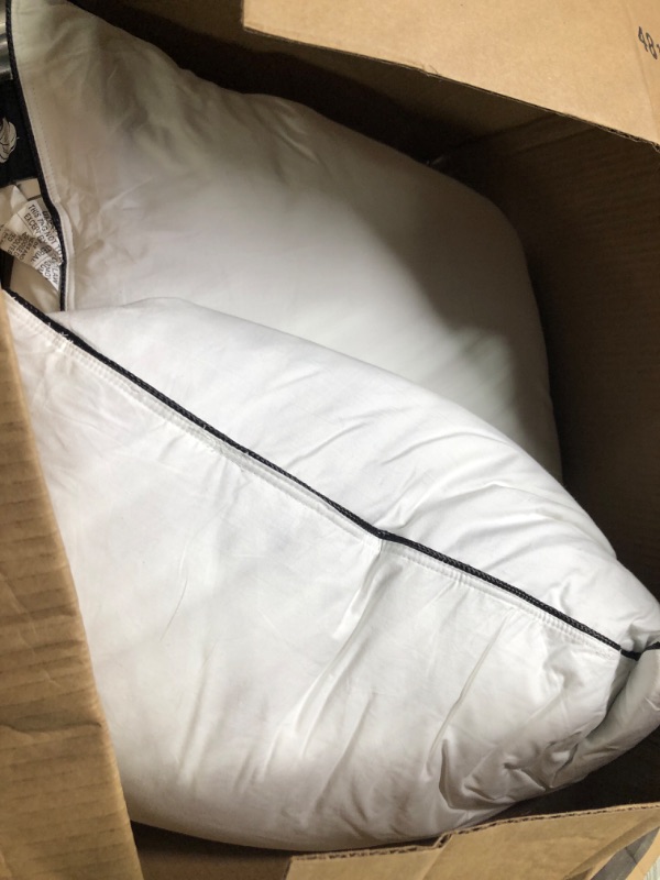 Photo 3 of ***product similar to the original photo*** Feather Down Pillows Queen Size Set of 2, Luxury Goose Feather Pillow for Sleeping, 600TC Organic Cotton Cover Hotel Collection Bed Pillows, Wrapped in Polyester (White, 20"x30") Queen (Pack of 2) White