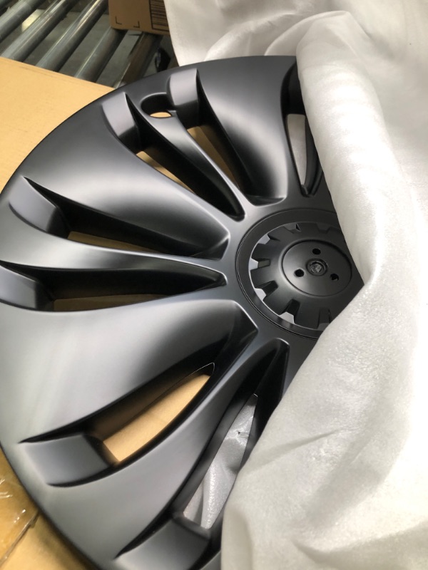 Photo 2 of ***1 PIECE*** BASENOR Tesla Model Y Hubcap 19 Inch Wheel Cover Wheel Hub Cap OEM Rim Protector Single Replacement Hub Cap Matte Black 2020-2024(1 Piece) Model Y 19'' Uberturbine