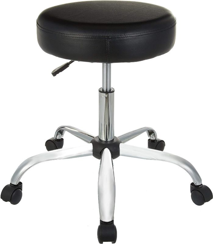 Photo 1 of Amazon Basics Multi-Purpose Drafting Spa Bar Stool with Wheels - Black