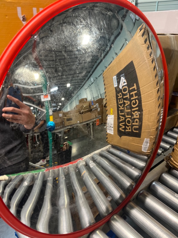 Photo 3 of 12”Acrylic Convex Mirror, Round Indoor Security Mirror for the Garage Blind Spot, Store Safety, Warehouse Side View, and More, Circular Wall Mirror

*** REALLY SCRATCHED ***