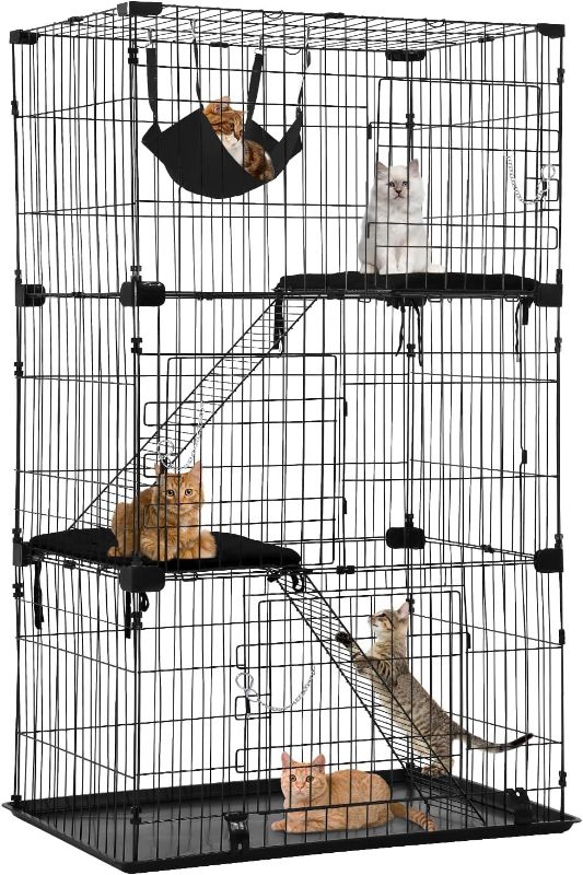 Photo 1 of **** SIMILAR ITEM ****

BestPet 3-Tier 67 Inch Cat Cage Enclosre Cat Crate Ferret Cage Cat Kennel Cat Playpen with Free Hammock 3 Cat Bed 3 Front Doors 2 Ramp Ladders Perching Shelves
Visit the BestPet Store